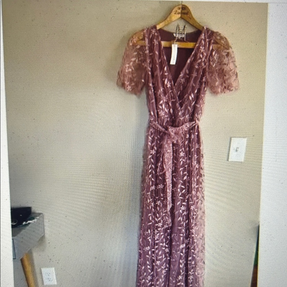 Baltic Born Embroidered Maxi Dress in Mauve